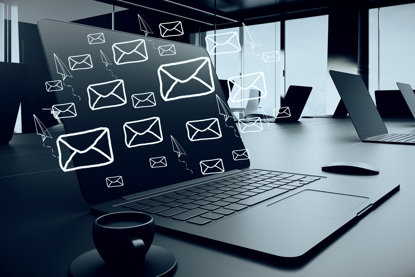 E-mail network and marketing concept